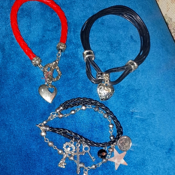Vintage Brighton leather braided charm bracelets - Picture 1 of 3